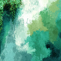 Emerald Grotto Abstract Mural Wallpaper with Hanging Vine Motifs Mural Wallpaper - room preview 04