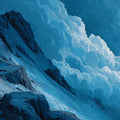 Aerial Alpine Peak Mural Wallpaper — Atmospheric Mountain Landscape Mural Wallpaper - room preview 04