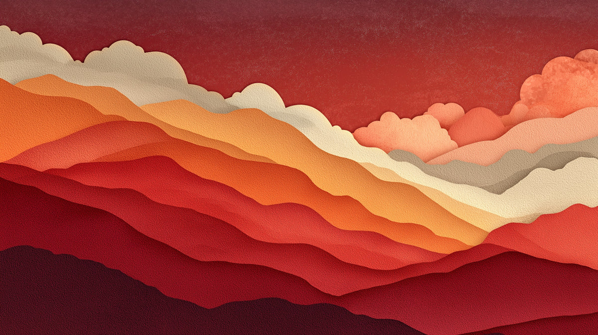 Abstract Mountain Horizon Mural Wallpaper — Mid-Century Retro Style Mural Wallpaper - room preview 04