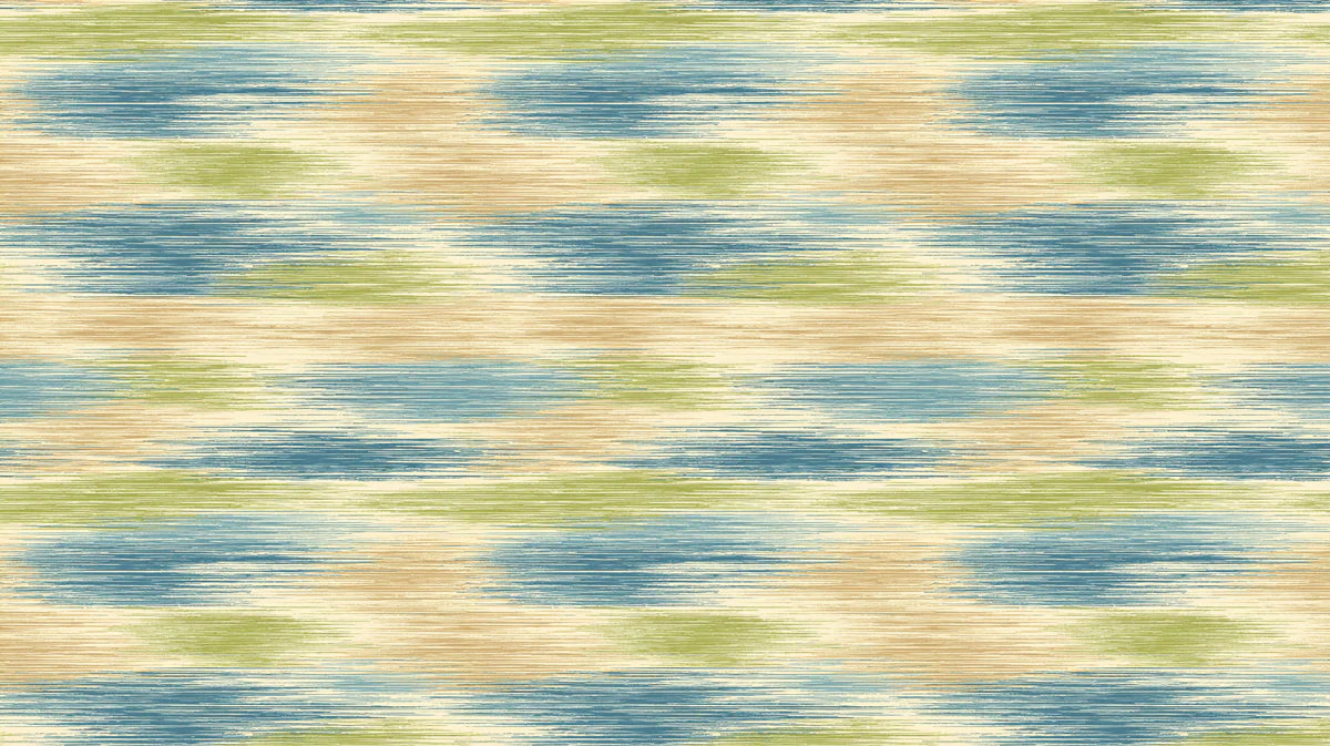 Horizontal Ikat Mural Wallpaper in Earthy Blue and Olive Tones Mural Wallpaper - room preview 04