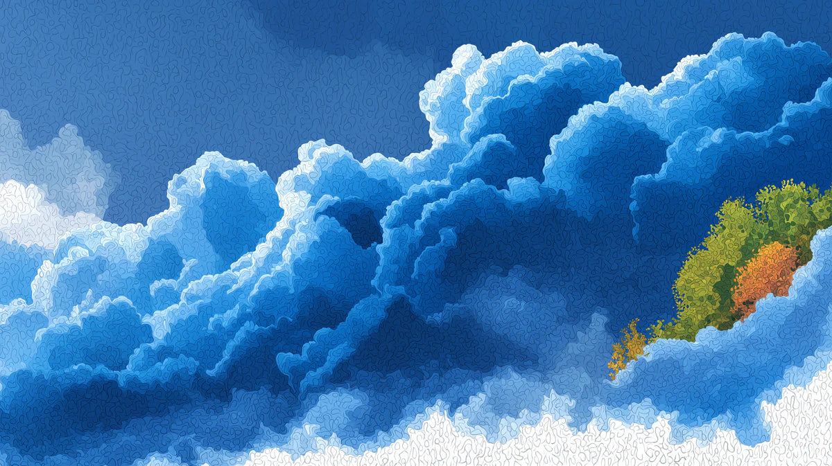 Floating Island Sky Mural Wallpaper — Dreamy Clouds and Lush Trees Mural Wallpaper - room preview 04