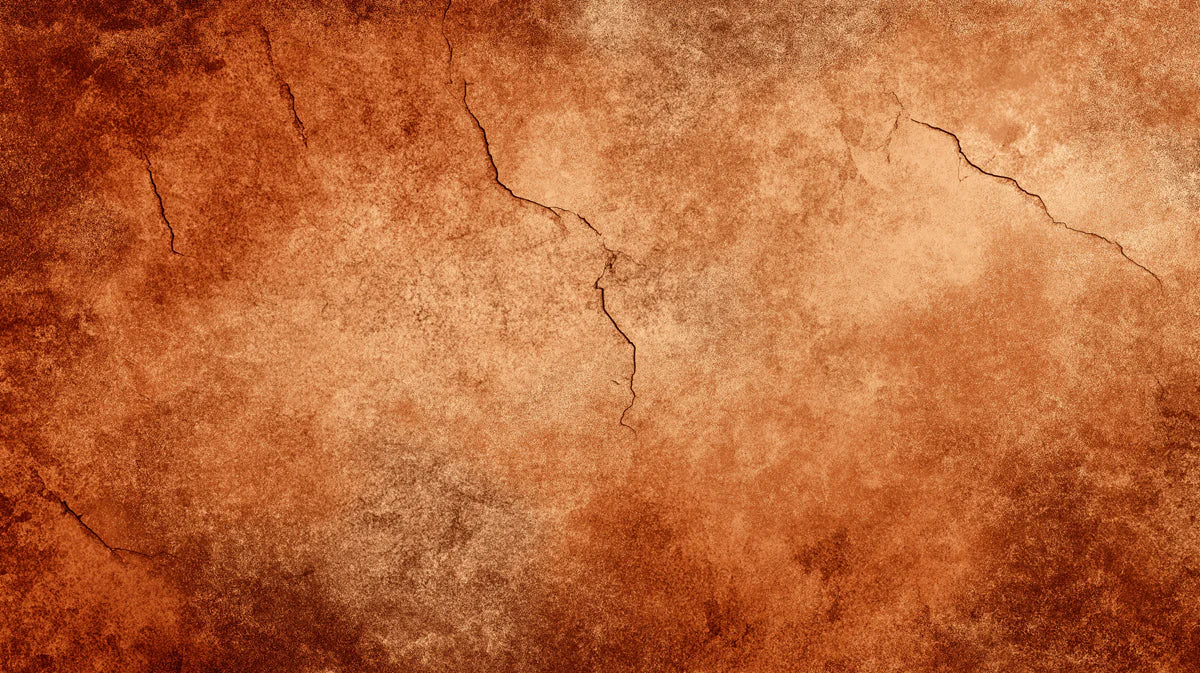 Rustic Cracked Copper Mural Wallpaper — Earthy Abstract Design Mural Wallpaper - room preview 04