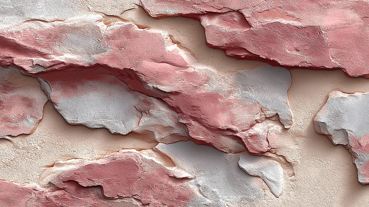 Layered Pink Stone Mural Wallpaper — Abstract Wabi-Sabi Design Mural Wallpaper - room preview 04