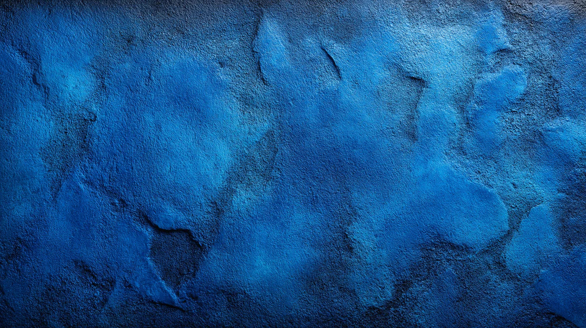 Deep Azure Stone Mural Wallpaper — Rugged Geological Texture Mural Wallpaper - room preview 04