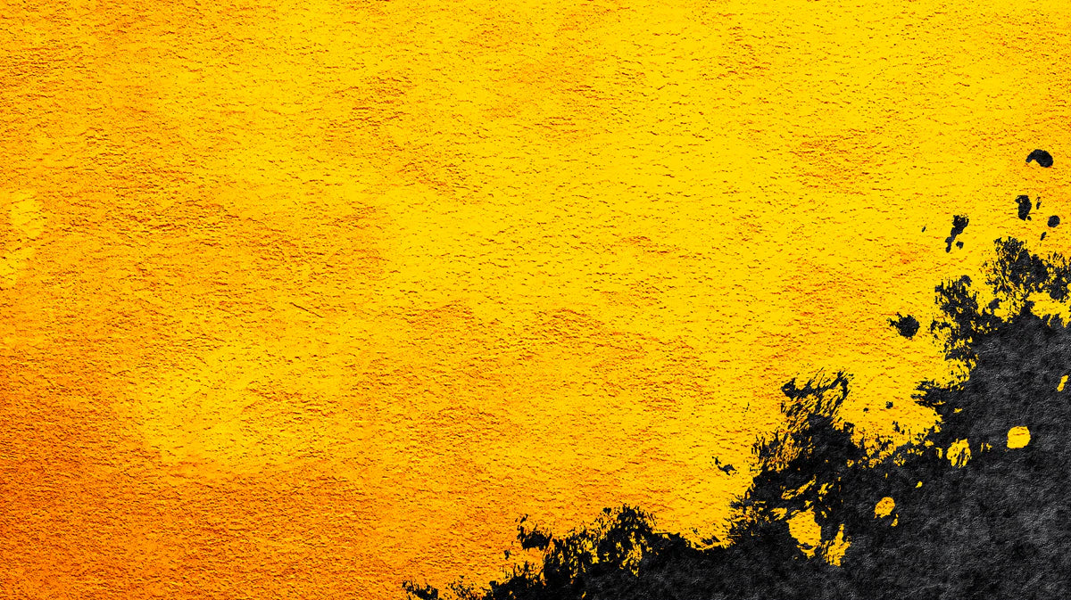 Sun-Drenched Ochre Mural Wallpaper with Abstract Ink Accents Mural Wallpaper - room preview 04