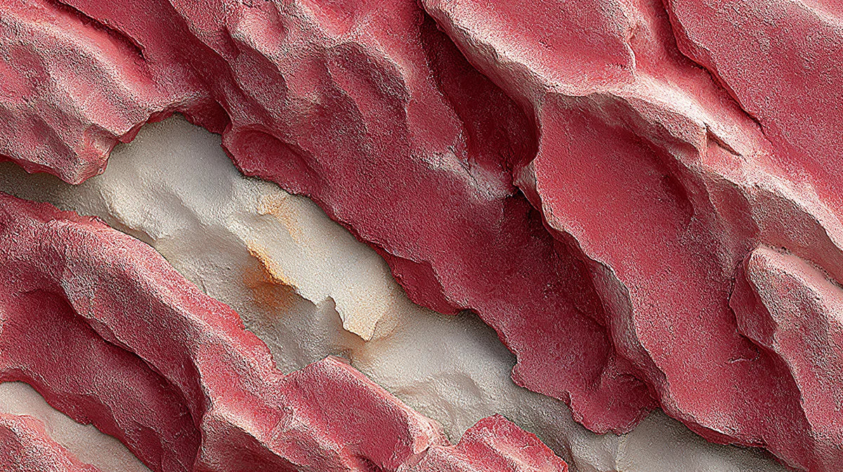 Sculptural Rose Stone Mural Wallpaper — Abstract Geological Relief Mural Wallpaper - room preview 04