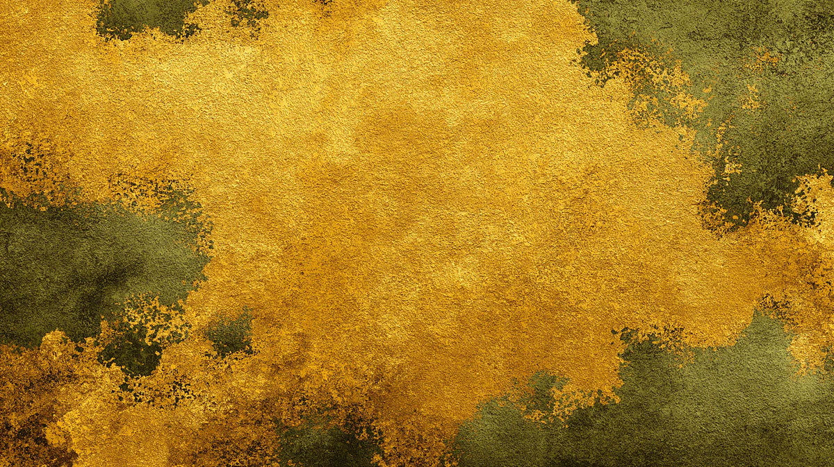 Abstract Gold Leaf Mural Wallpaper — Textured Olive Green Decor Mural Wallpaper - room preview 04