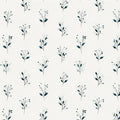 Minimalist Botanical Sprig Mural Wallpaper — Navy and Off-White Mural Wallpaper - room preview 04