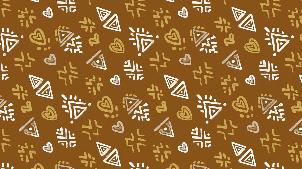 Modern Tribal Mural Wallpaper — Abstract Earthy Pattern Mural Wallpaper - room preview 04