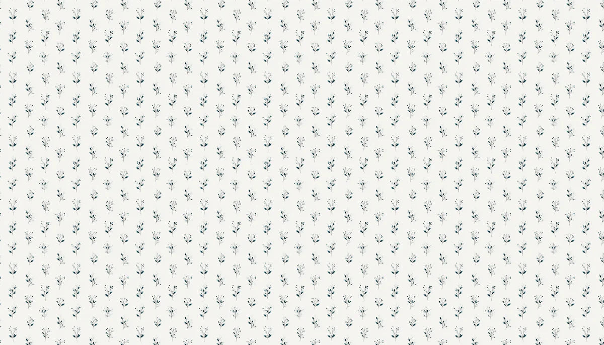 Minimalist Botanical Mural Wallpaper — Dainty Navy Leaf Pattern Mural Wallpaper - room preview 04