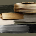 Metallic Brushstroke Mural Wallpaper — Gold and Charcoal Abstract Mural Wallpaper - room preview 04