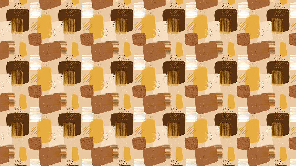 Abstract Geometric Blocks Mural Wallpaper — Warm Earth Tones Mural Wallpaper - room preview 04