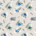 Abstract Painted Floral Mural Wallpaper — Sage and Cobalt Mural Wallpaper - room preview 04
