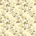 Abstract Botanical Mural Wallpaper — Muted Branch and Leaf Pattern Mural Wallpaper - room preview 04
