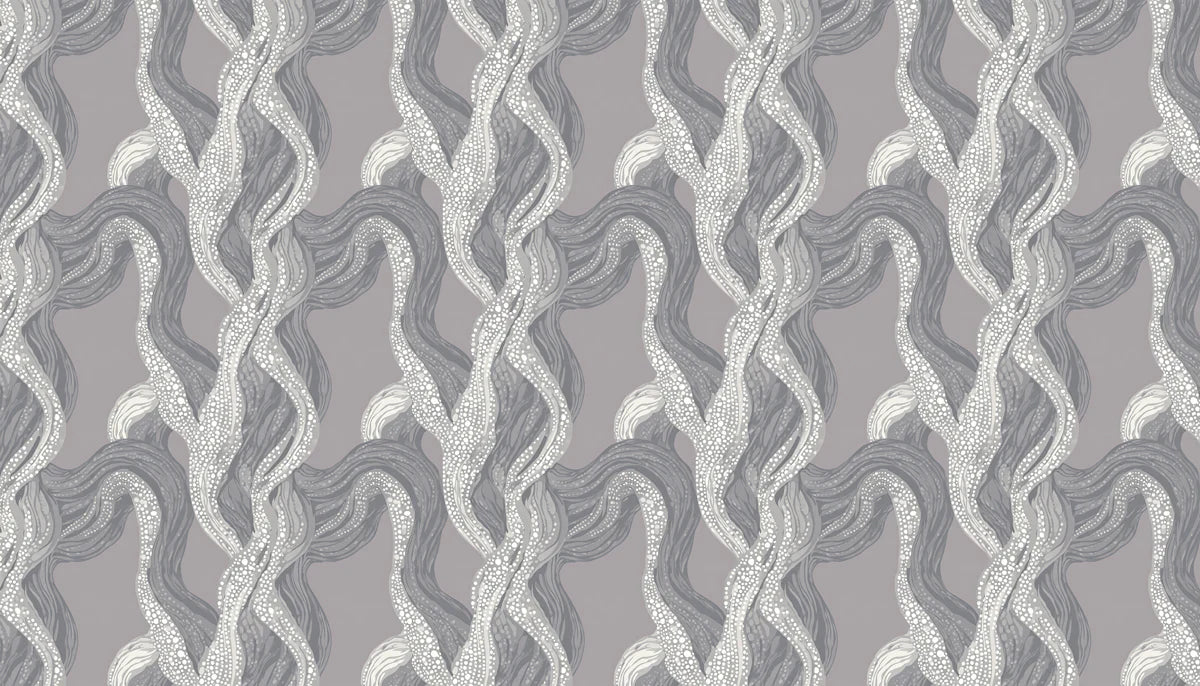 Abstract Swirl Mural Wallpaper — Minimalist Ribbon Pattern Mural Wallpaper - room preview 04