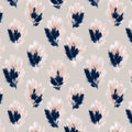 Abstract Feather Mural Wallpaper — Soft Navy and Blush Strokes Mural Wallpaper - room preview 04