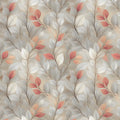 Abstract Botanical Mural Wallpaper — Soft Pink and Gray Leaf Trail Mural Wallpaper - room preview 04