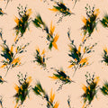 Abstract Botanical Mural Wallpaper — Ochre and Green Brushstrokes Mural Wallpaper - room preview 04