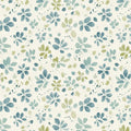 Watercolor Botanical Mural Wallpaper in Sage and Slate Blue Mural Wallpaper - room preview 04