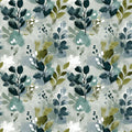 Abstract Botanical Mural Wallpaper — Painterly Leaf and Berry Motif Mural Wallpaper - room preview 04