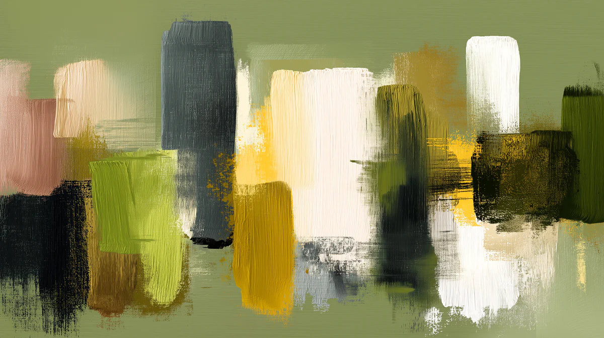 Abstract Brushstroke Mural Wallpaper — Earthy Modern Art Mural Wallpaper - room preview 04