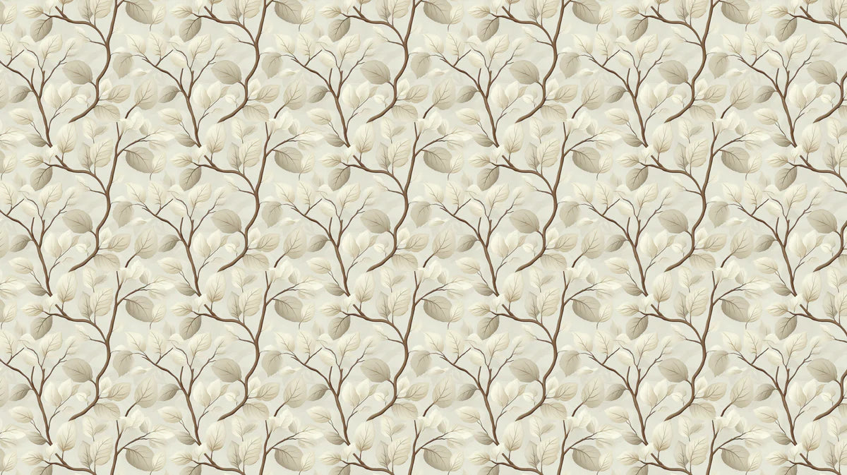 Minimalist Botanical Branch Mural Wallpaper in Neutral Tones Mural Wallpaper - room preview 04