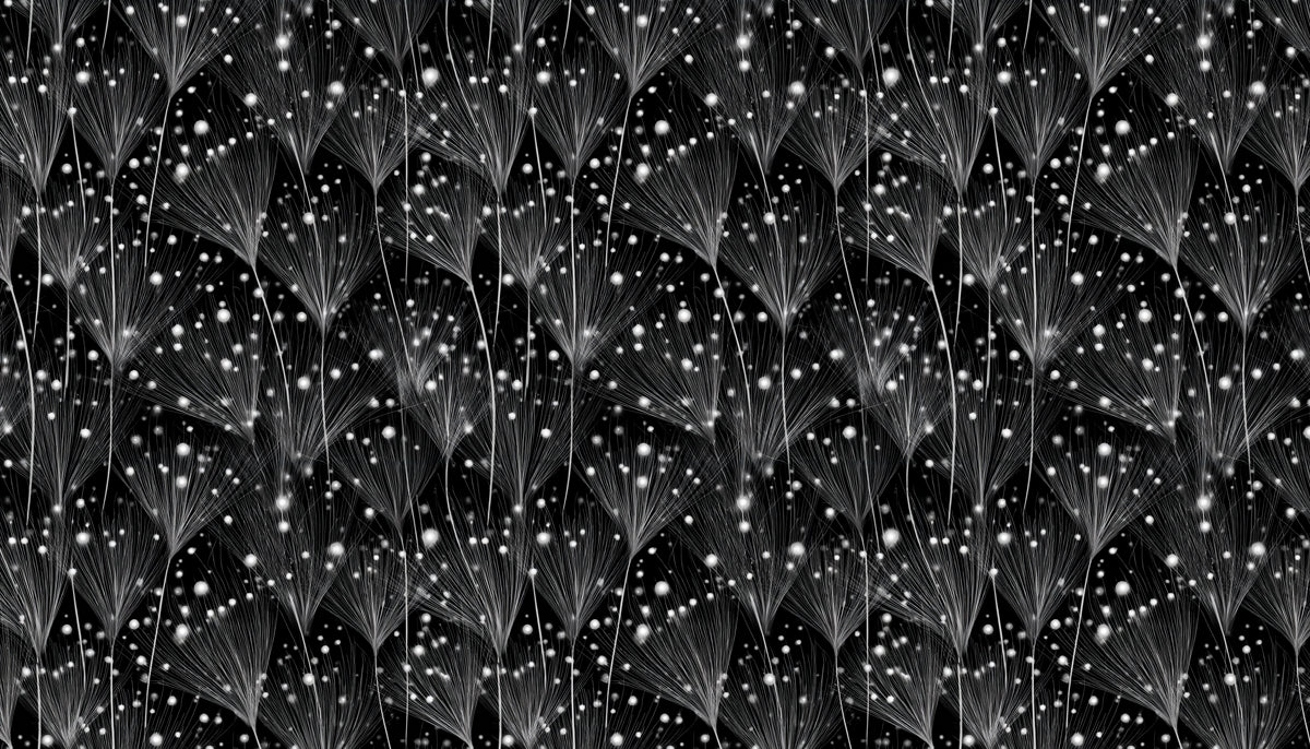 Abstract Dandelion Mural Wallpaper — Modern Monochrome Botanical Mural Wallpaper - room preview 04