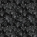 Abstract Dandelion Mural Wallpaper — Modern Monochrome Botanical Mural Wallpaper - room preview 04