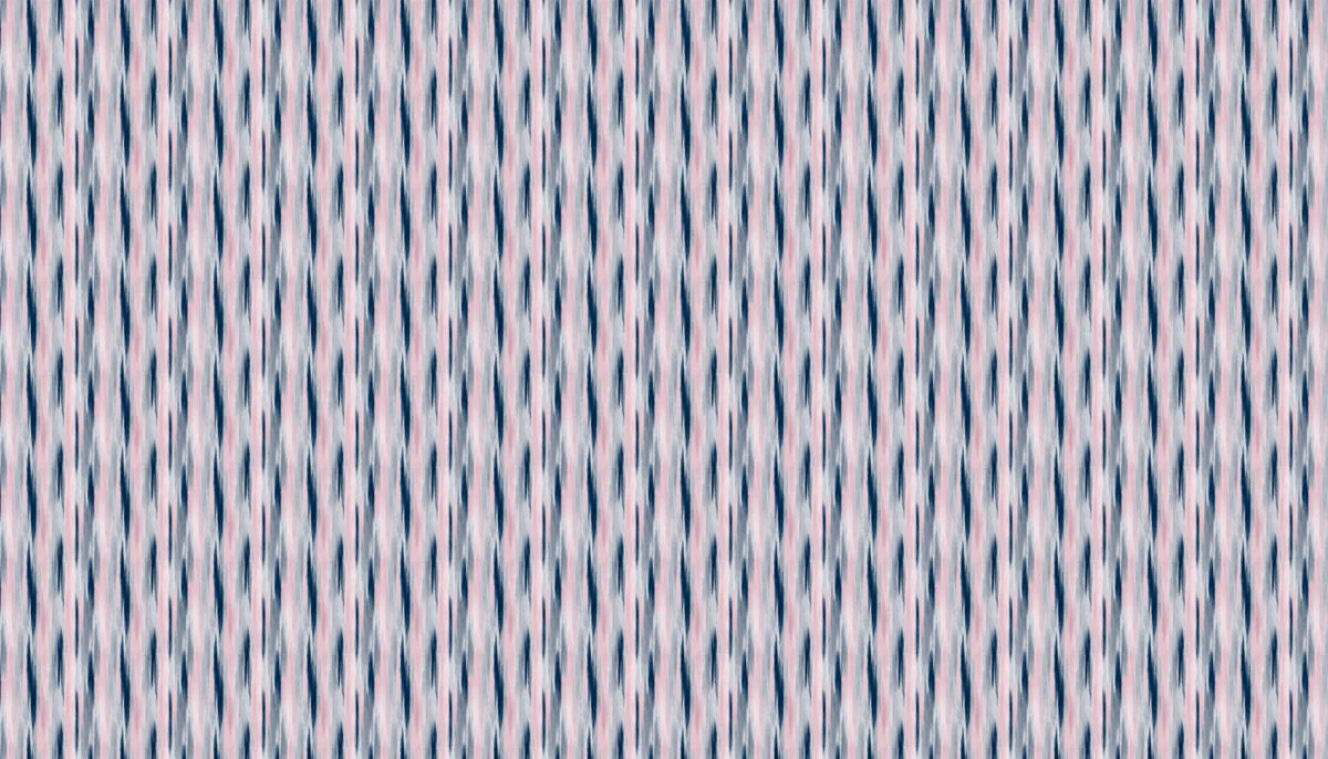Abstract Ikat Stripe Mural Wallpaper — Soft Navy and Pastel Pink Mural Wallpaper - room preview 04