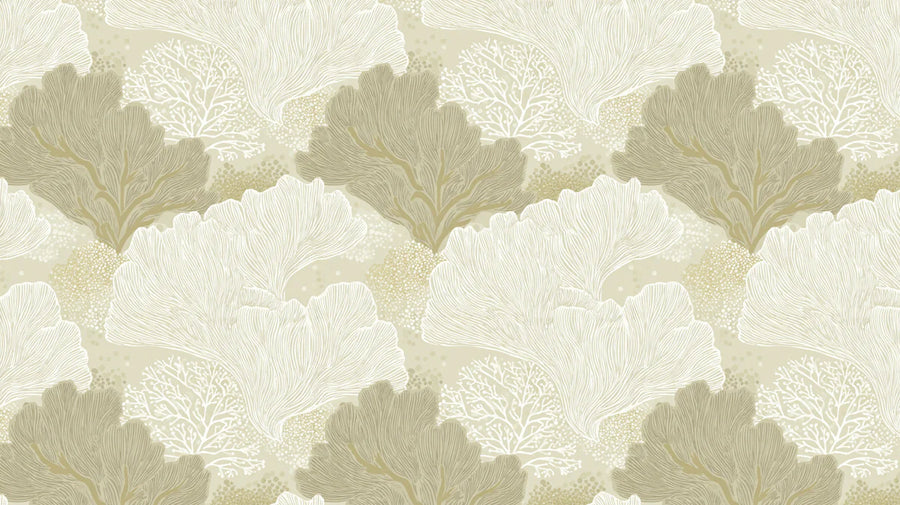 Papier peint mural Feuille de Ginkgo sculpturale — Papier peint mural minimaliste neutre printable artwork