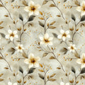 Abstract Botanical Mural Wallpaper — Soft Earthy Floral Print Mural Wallpaper - room preview 04