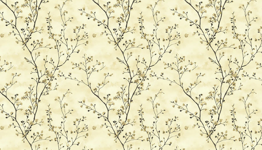 Nature Wallpaper Mural – Natural Wall Mural – Minimalist Botanical — Ink Branch Pattern printable artwork