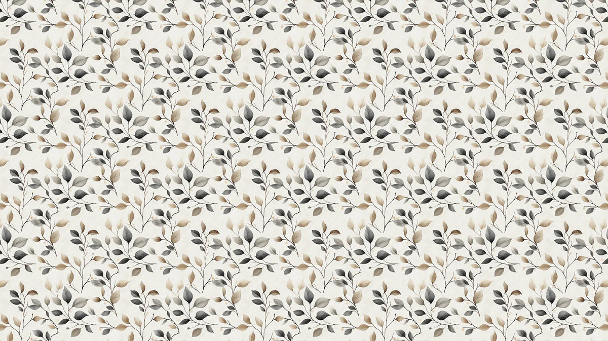 Minimalist Leaf Branch Mural Wallpaper — Soft Earthy Tones Mural Wallpaper - room preview 04