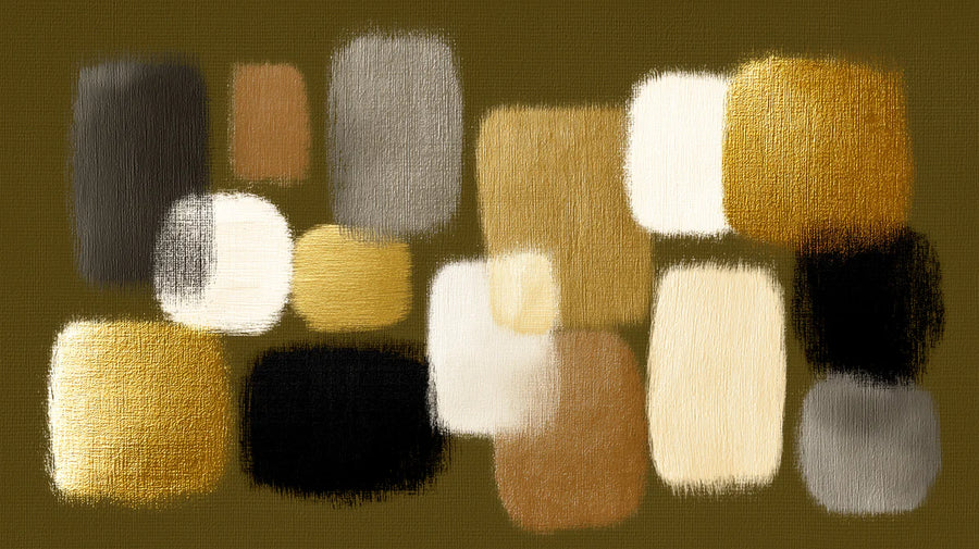 Papier peint mural bloc peint abstrait Or terreux et Charbon de bois printable artwork