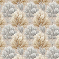 Abstract Foliage Mural Wallpaper — Soft Tan and Gray Leaves Mural Wallpaper - room preview 04