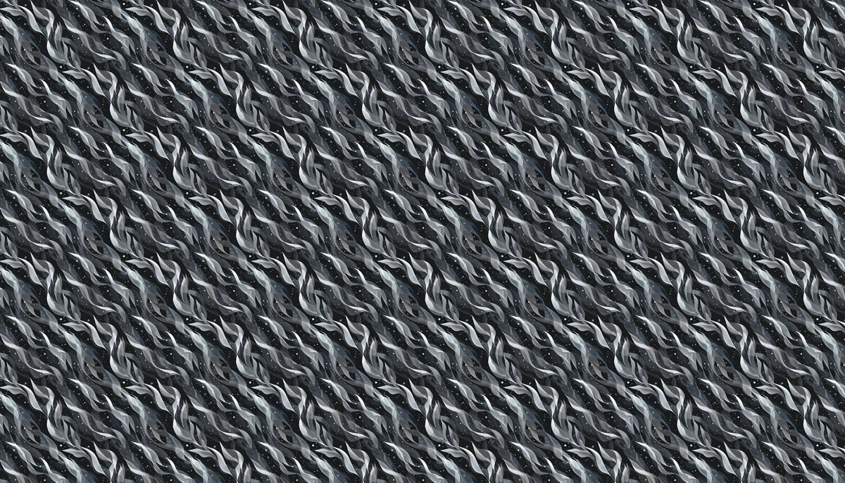 Monochromatic Wavy Abstract Mural Wallpaper — Modern Fluid Art Mural Wallpaper - room preview 04