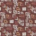 Modern Folk Abstract Mural Wallpaper — Earthy Tribal Print Mural Wallpaper - room preview 04