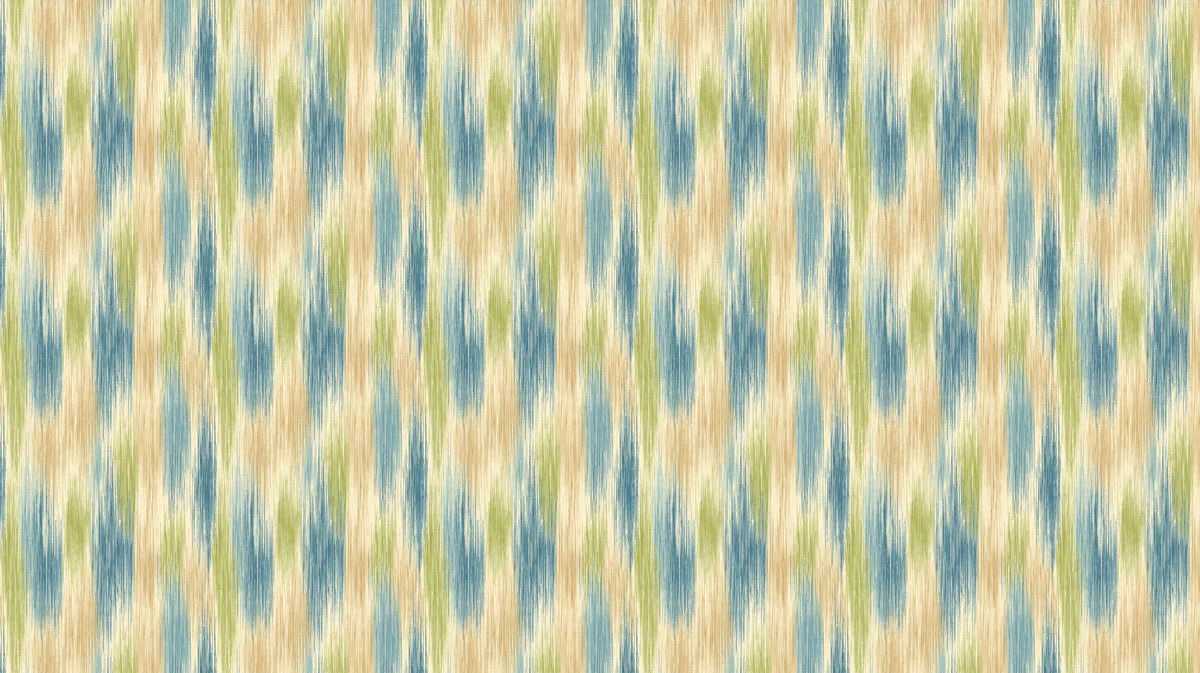 Modern Ikat Mural Wallpaper Abstract Blue and Green Texture Mural Wallpaper - room preview 04