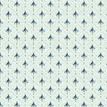 Modern Damask Mural Wallpaper — Soft Blue and Gold Lattice Mural Wallpaper - room preview 04