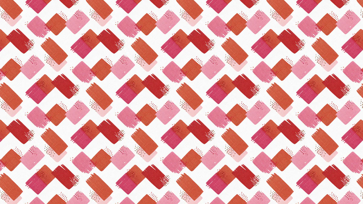 Abstract Brushstroke Mural Wallpaper — Red and Pink Geometric Mural Wallpaper - room preview 04