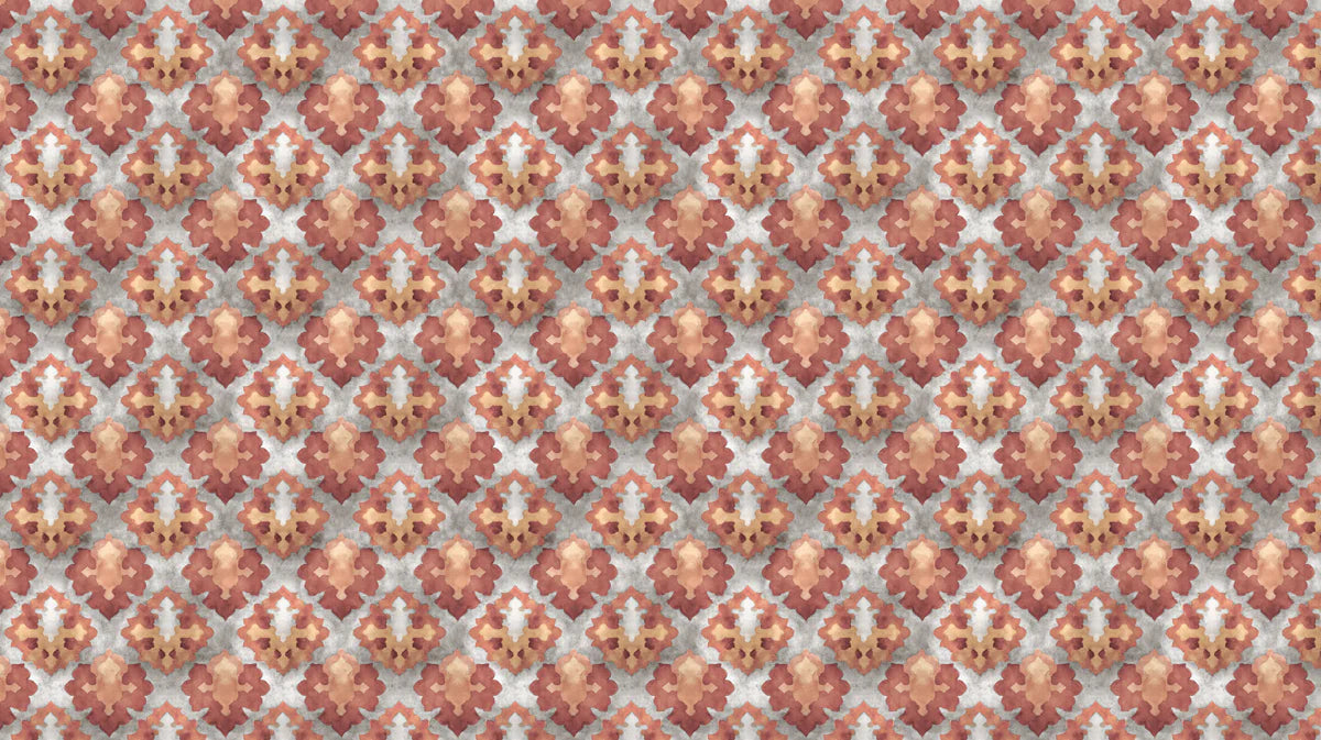 Abstract Geometric Diamond Mural Wallpaper — Warm Watercolor Pattern Mural Wallpaper - room preview 04