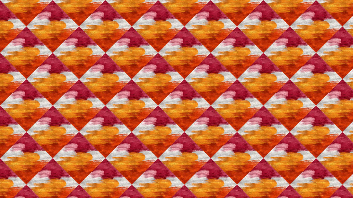 Abstract Diamond Mural Wallpaper — Painterly Harlequin Print Mural Wallpaper - room preview 04