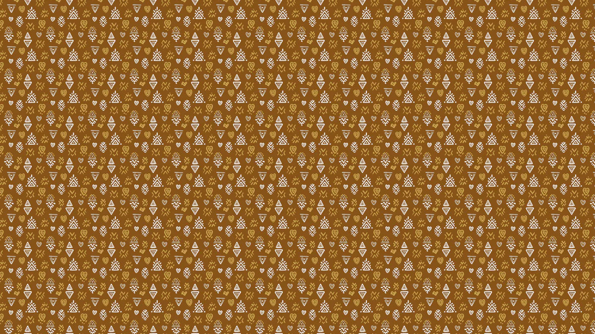 Modern Folk Motif Mural Wallpaper — Bohemian Earthy Pattern Mural Wallpaper - room preview 04