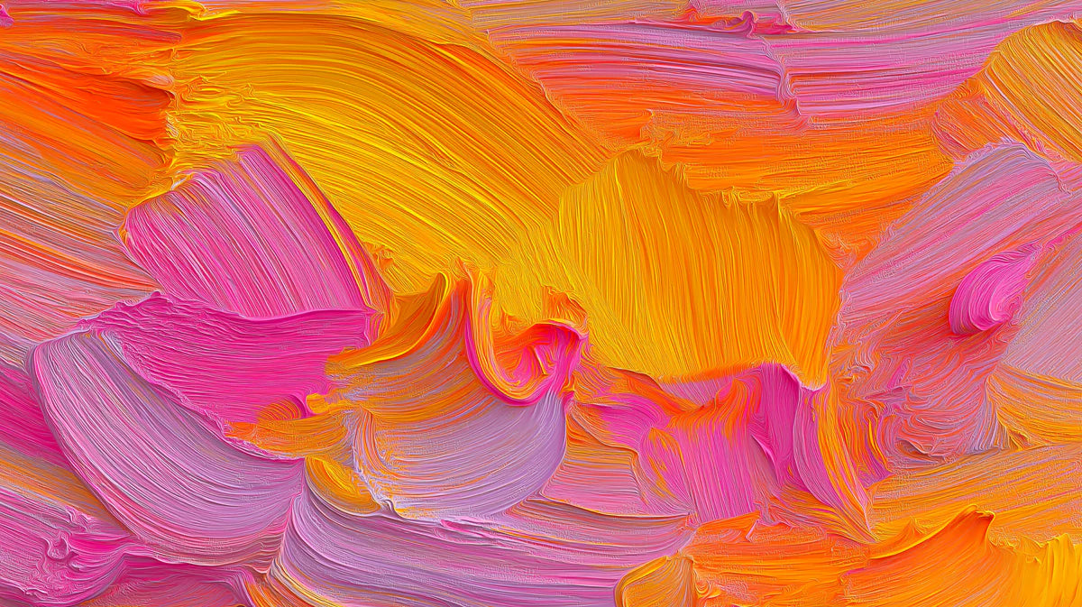 Abstract Impasto Mural Wallpaper — Energetic Brushstroke Art Mural Wallpaper - room preview 04
