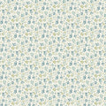 Ditsy Floral Mural Wallpaper — Soft Blue and Sage Garden Mural Wallpaper - room preview 04