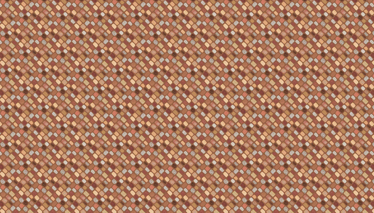 Woven Mosaic Mural Wallpaper — Textured Earthy Grid Pattern Mural Wallpaper - room preview 04