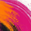 Abstract Painted Circle Mural Wallpaper — Vibrant Fuchsia and Orange Mural Wallpaper - room preview 04