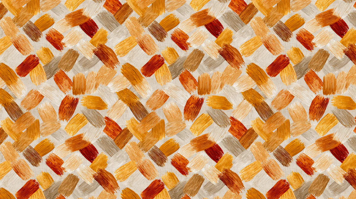 Woven Earth Brushstroke Mural Wallpaper — Abstract Warm Texture Mural Wallpaper - room preview 04