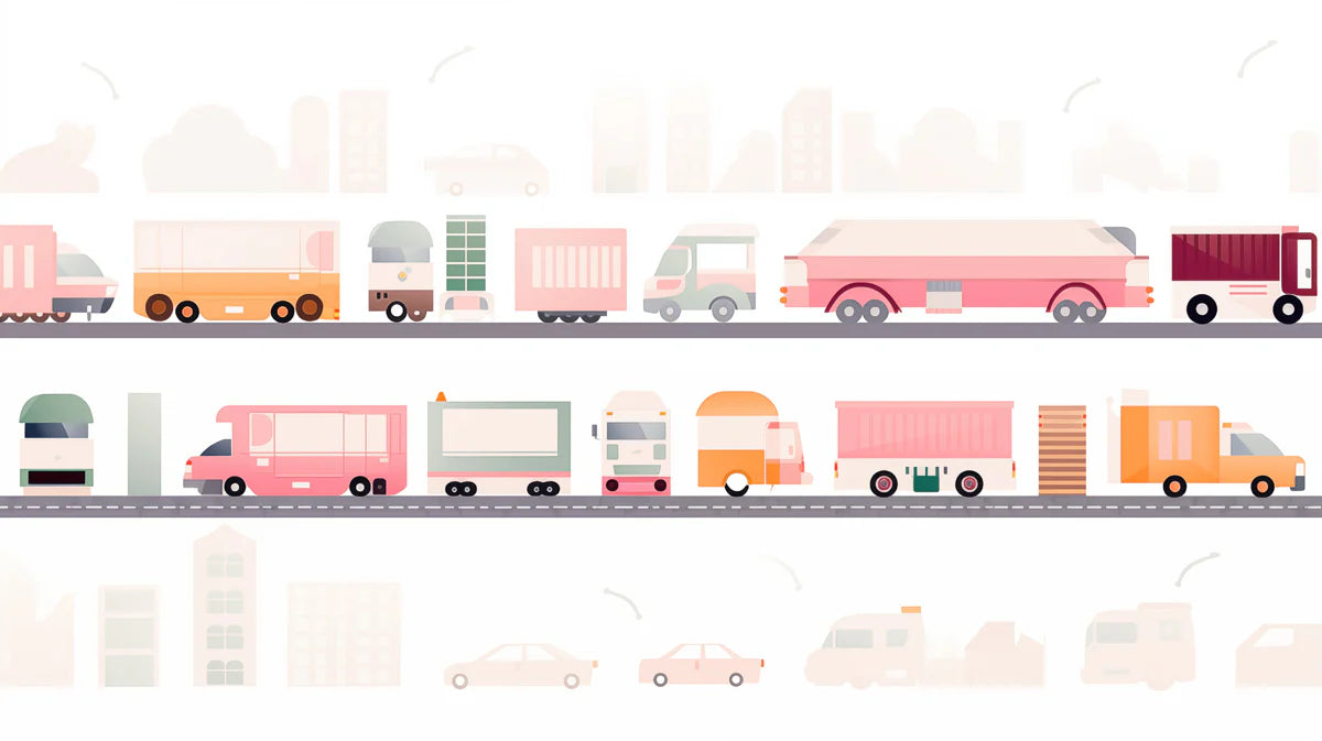 Geometric City Truck Mural Wallpaper — Playful Urban Design Mural Wallpaper - room preview 04