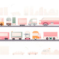 Geometric City Truck Mural Wallpaper — Playful Urban Design Mural Wallpaper - room preview 04